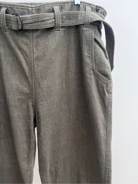 Brunello Cucinelli belted pull on pant 10 waist belt cotton twill denim timeless